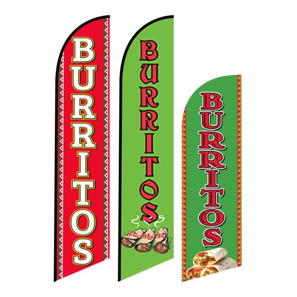 Burritos Feather Flag Mexican Food Sign for Restaurants