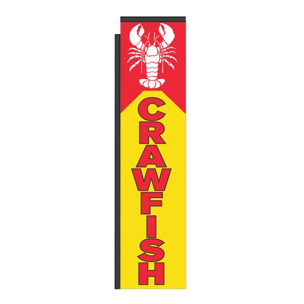 Crawfish 12Ft Tall Rectangle Boomer Flag