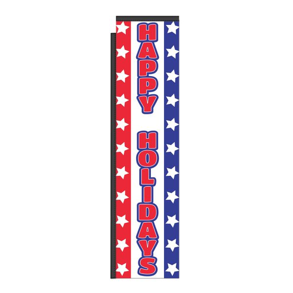Happy Holidays 12Ft Tall Rectangle Boomer Flag