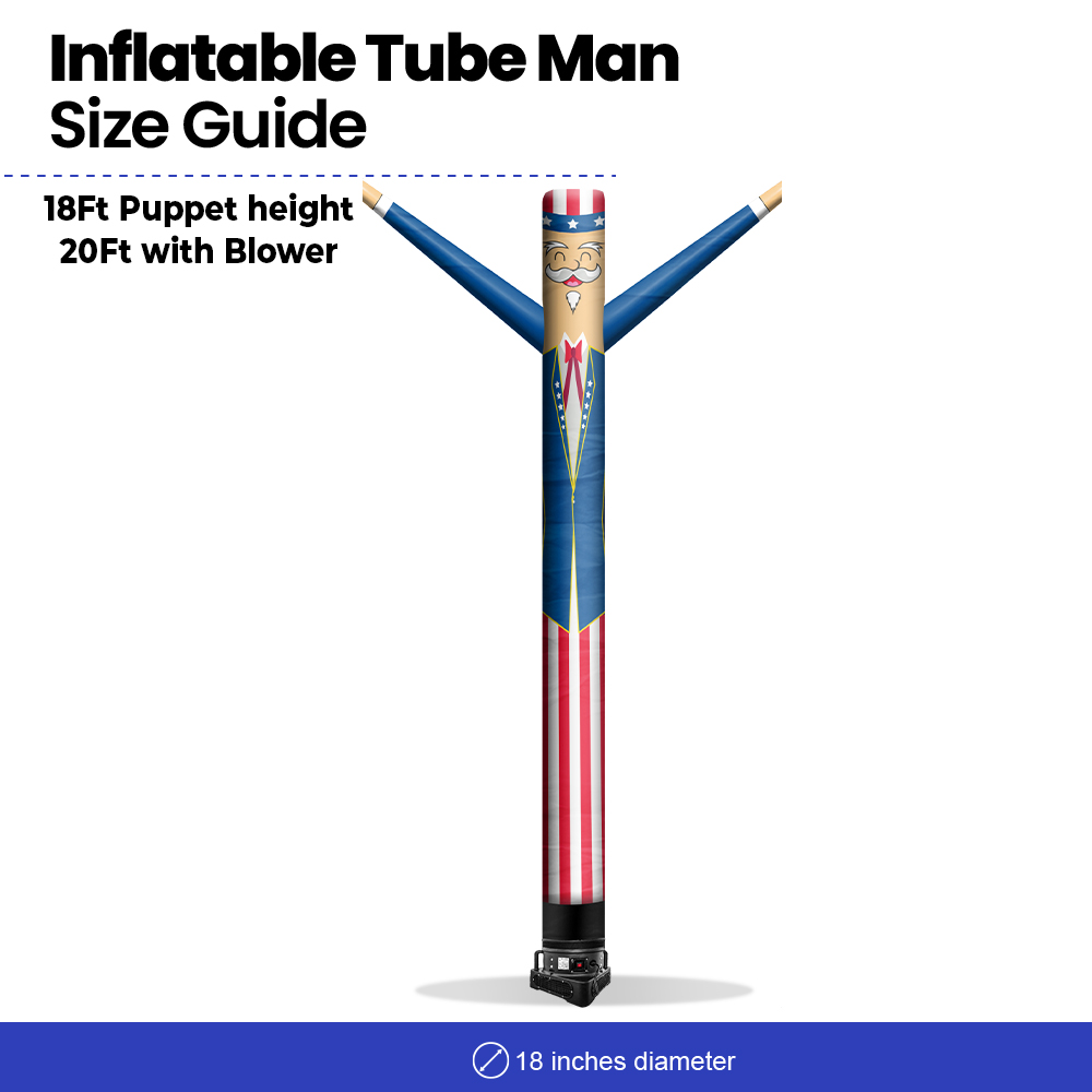 Uncle Sam 18ft Inflatable Tube Man Air Powered Dancer - Image 5