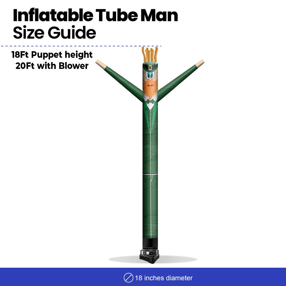 Leprechaun 18ft Inflatable Tube Man Air Powered Dancer - Image 5