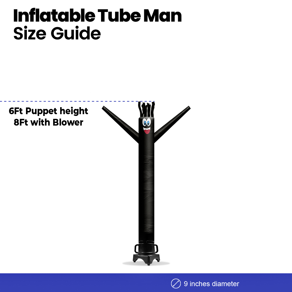 Solid Color 6ft Inflatable Tube Man Air Powered Dancer - Image 6