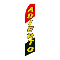 Abierto - Super Novo Flag 12 ft Tall Sign