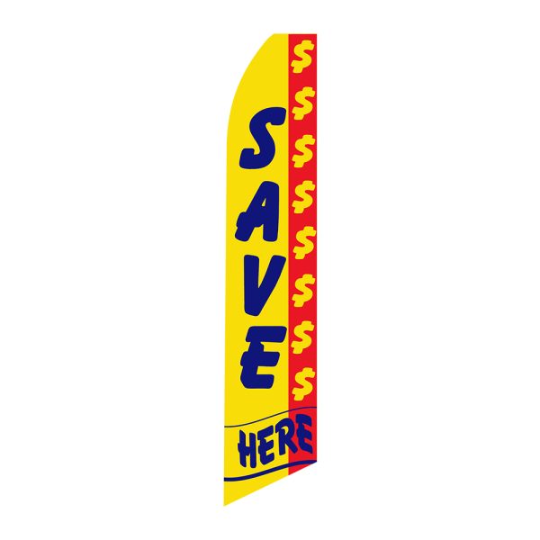 Save $$$$ Here - Super Novo Flag 12 ft Tall Sign