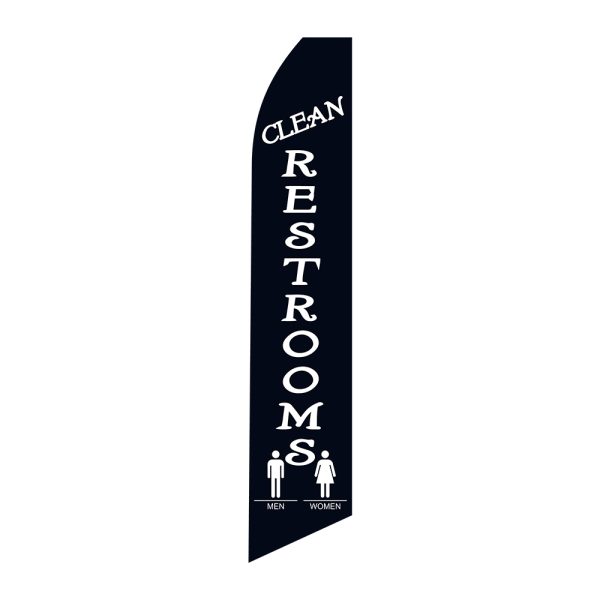 Clean Restrooms - Super Novo Flag 12 ft Tall Sign