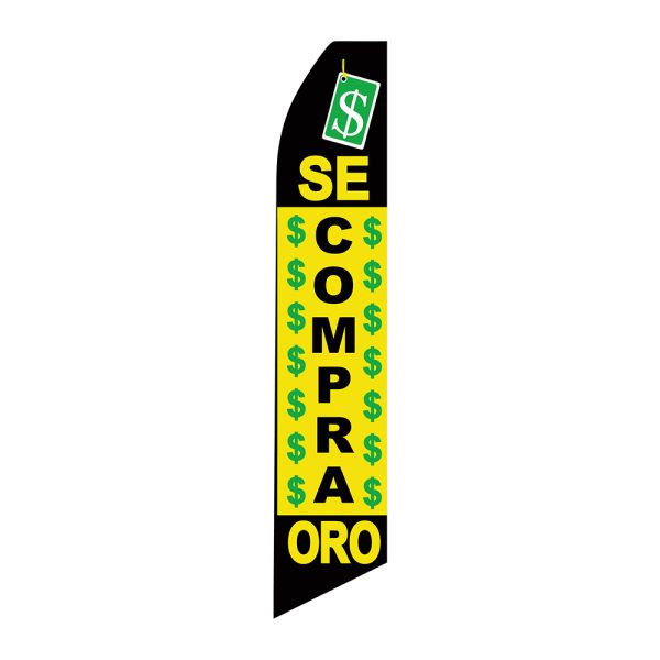 Se Compra Oro - Super Novo Flag 12 ft Tall Sign