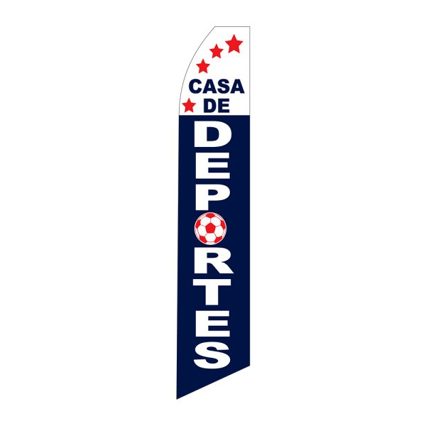 Casa De Deportes- Super Novo Flag 12 ft Tall Sign