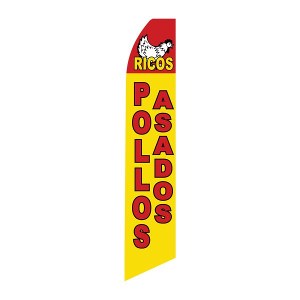 Ricos Pollos Asados - Super Novo Flag 12 ft Tall Sign