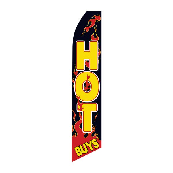 Hot Buys Flames - Super Novo Flag 12 ft Tall Sign