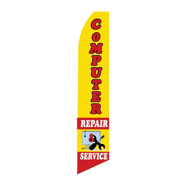 Computer Repair & Service - Super Novo Flag 12 ft Tall Sign