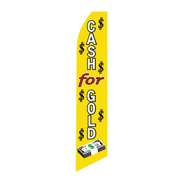 Cash For Gold - Super Novo Flag 12 ft Tall Sign
