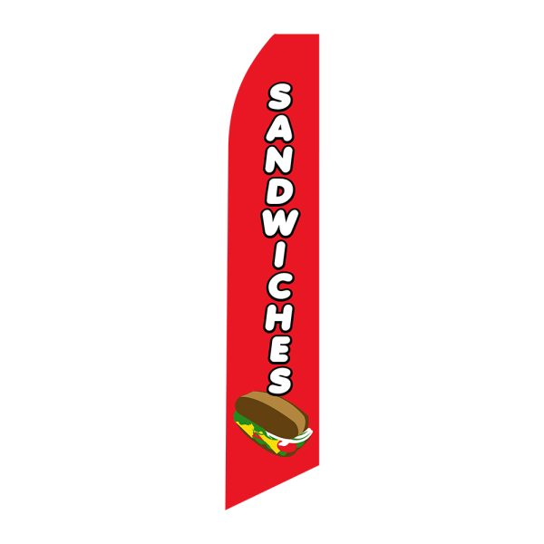 Sandwiches - Super Novo Flag 12 ft Tall Sign