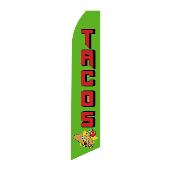 Tacos - Super Novo Flag 12 ft Tall Sign