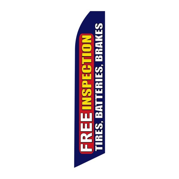 Free Inspection Tire/Batteries/Brakes - Super Novo Flag 12 ft Tall Sign