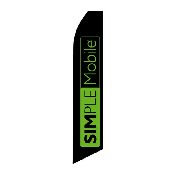 Simple Mobile - Super Novo Flag 12 ft Tall Sign