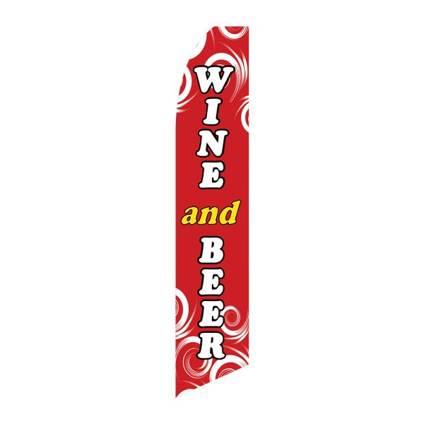 Wine and Beer - Super Novo Flag 12 ft Tall Sign