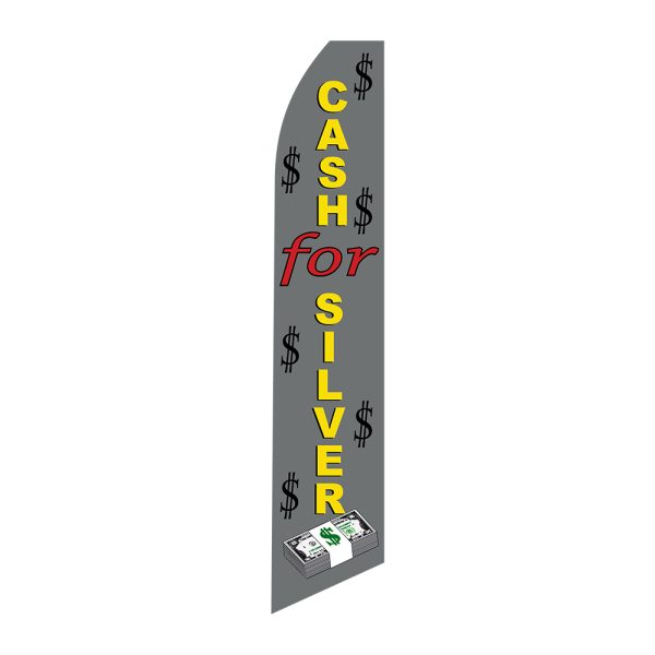 Cash For Silver - Super Novo Flag 12 ft Tall Sign
