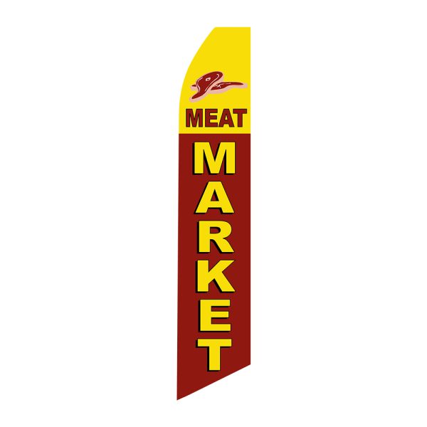 Meat Market - Super Novo Flag 12 ft Tall Sign