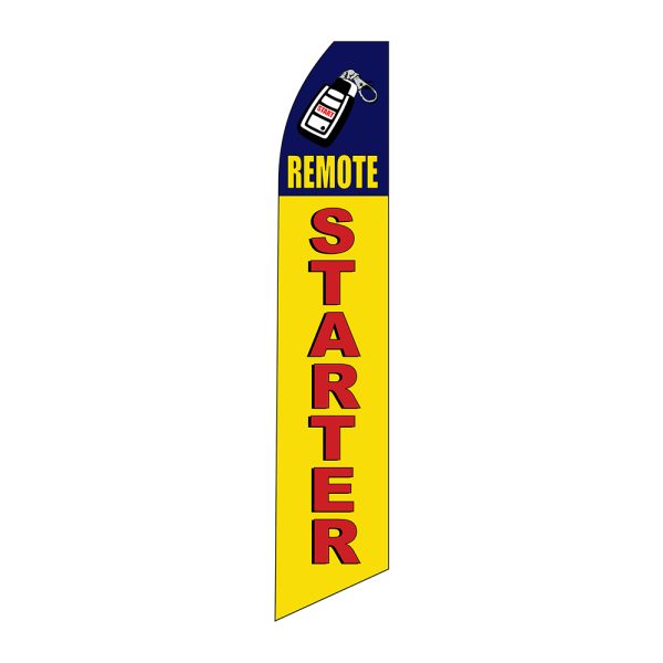 Remote Starter - Super Novo Flag 12 ft Tall Sign