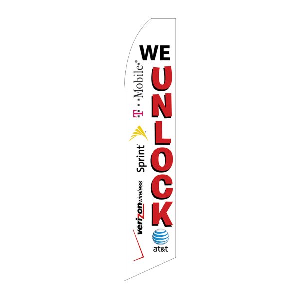 We Unlock - Super Novo Flag 12 ft Tall Sign