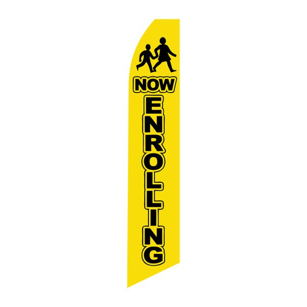Now Enrolling - Super Novo Flag 12 ft Tall Sign