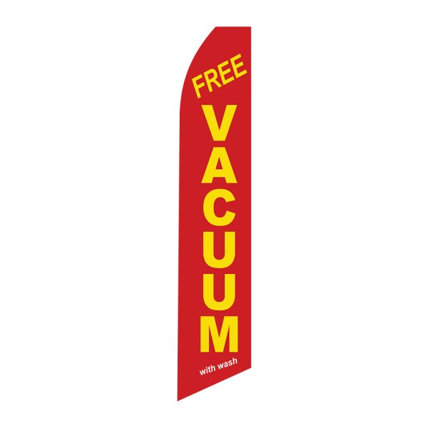 Free Vacuum With Wash - Super Novo Flag 12 ft Tall Sign