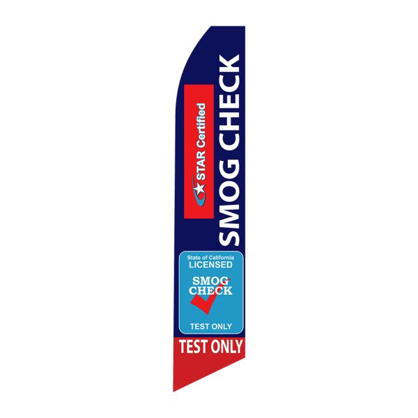 Smog Check Test Only - Super Novo Flag 12 ft Tall Sign
