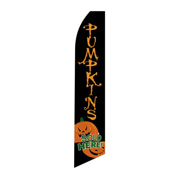 Pumpkins sold here - Super Novo Flag 12 ft Tall Sign