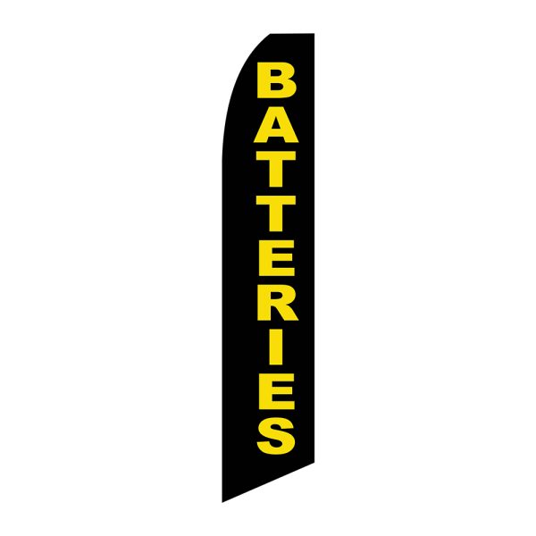 Batteries - Super Novo Flag 12 ft Tall Sign