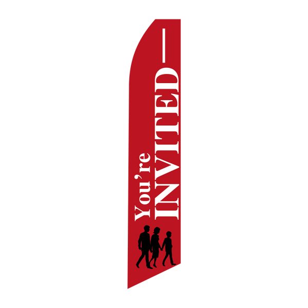 Your Invited - Super Novo Flag 12 ft Tall Sign