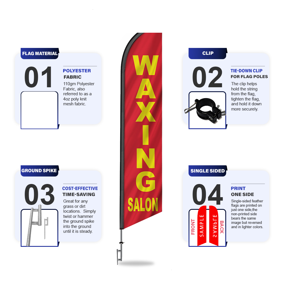 Waxing Salon - Super Novo Flag 12 ft Tall Sign - Image 5