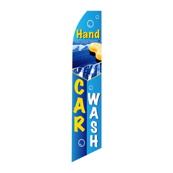 Hand Car Wash - Super Novo Flag 12 ft Tall Sign