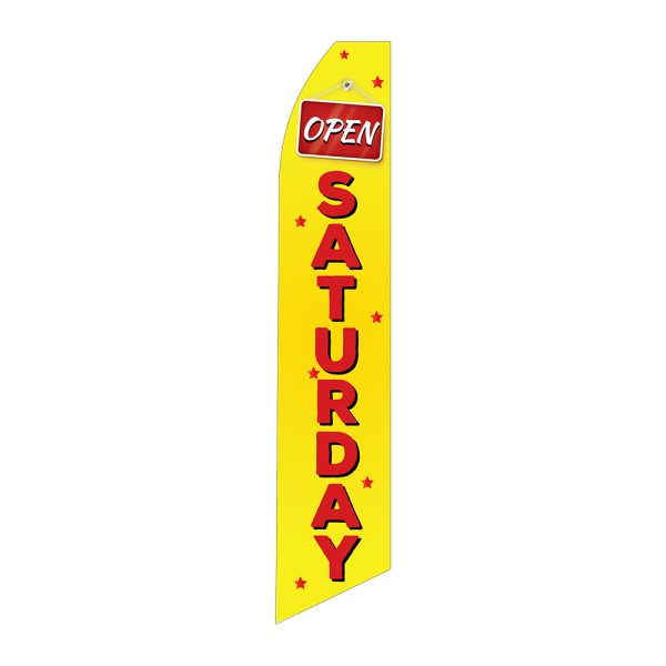 Open Saturday - Super Novo Flag 12 ft Tall Sign
