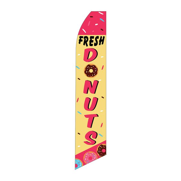 Fresh Donuts- Super Novo Flag 12 ft Tall Sign