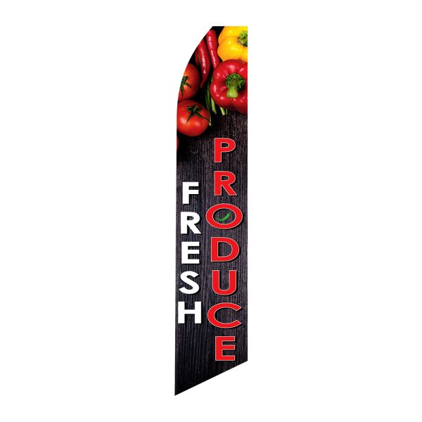 Fresh Produce - Super Novo Flag 12 ft Tall Sign