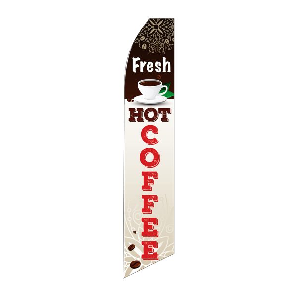 Fresh Hot Coffee - Super Novo Flag 12 ft Tall Sign
