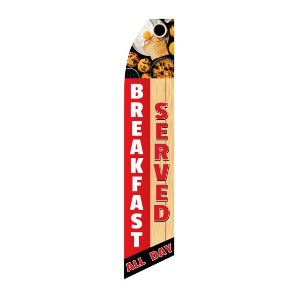 Breakfast Served all day - Super Novo Flag 12 ft Tall Sign