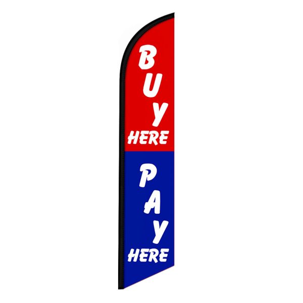 Buy here Pay Here Feather Flag Banner 12FT Tall Sign