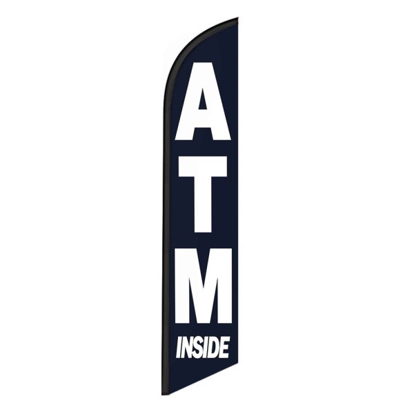 ATM Inside Feather Flag Banner 12FT tall Sign