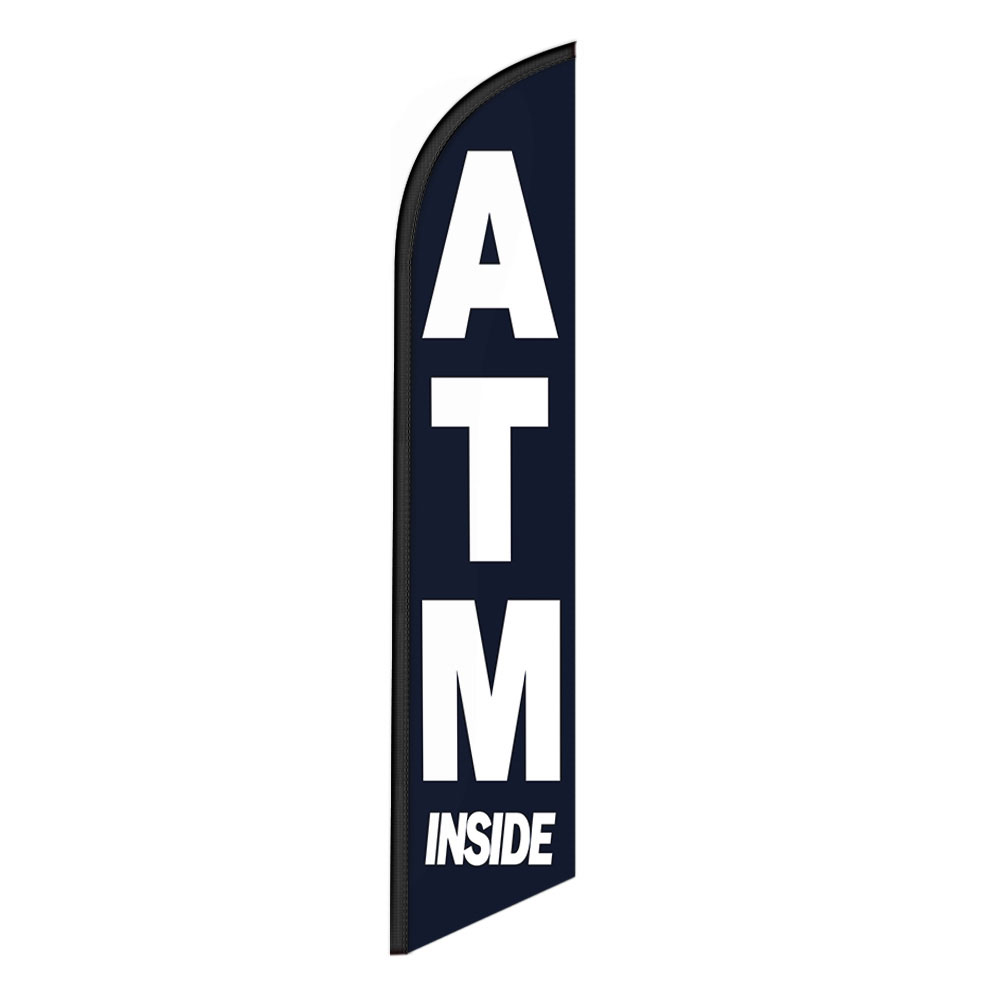 ATM Inside Feather Flag Banner 12FT tall Sign