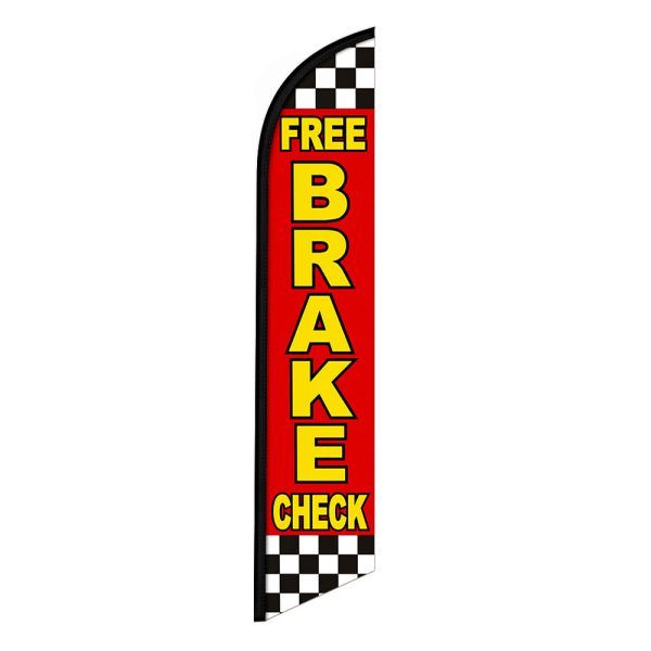 Free Brake Check Feather Flag Banner 12FT tall Sign
