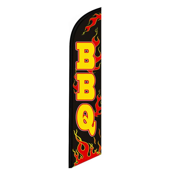 BBQ with Flames Feather Flag Banner 12FT Tall Sign
