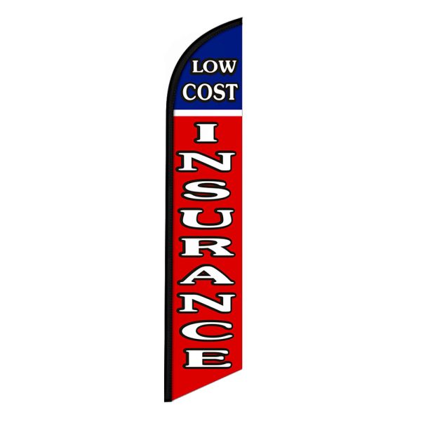 Low Cost Insurance Flag Banner 12FT Tall Sign