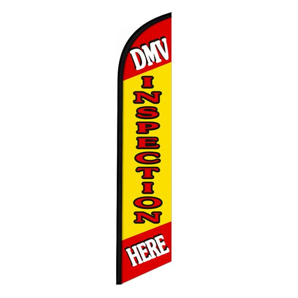DMV Inspection here Feather Flag Banner 12FT Tall Sign