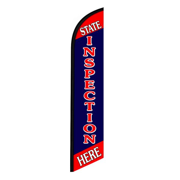 State Inspection Here Feather Flag Banner 12FT Tall Sign
