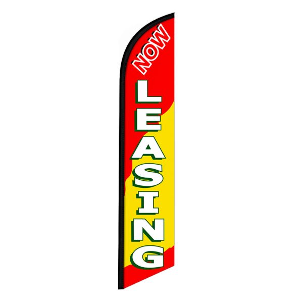 Now Leasing Feather Flag Banner 12FT Tall Sign