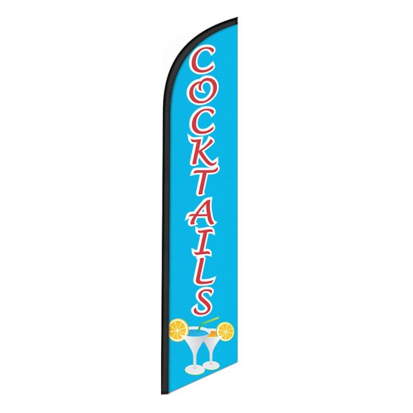 Cocktails Feather Flag Banner 12FT Tall Sign