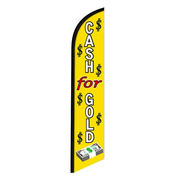 Cash For Gold Feather Flag Banner 12FT Tall Sign