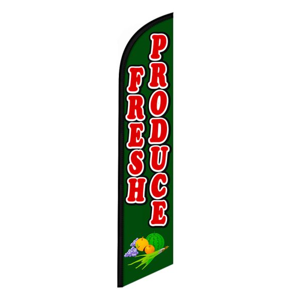 Fresh Produce Feather Flag Banner 12FT Tall Sign