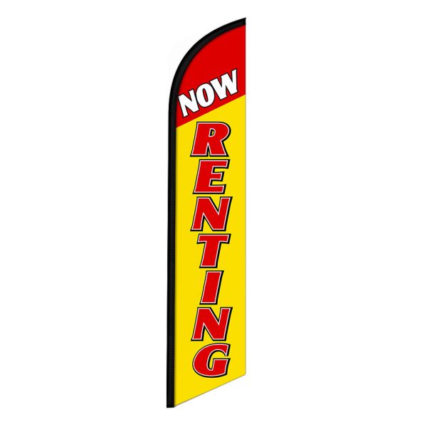Now Renting Feather Flag Banner 12FT Tall Sign